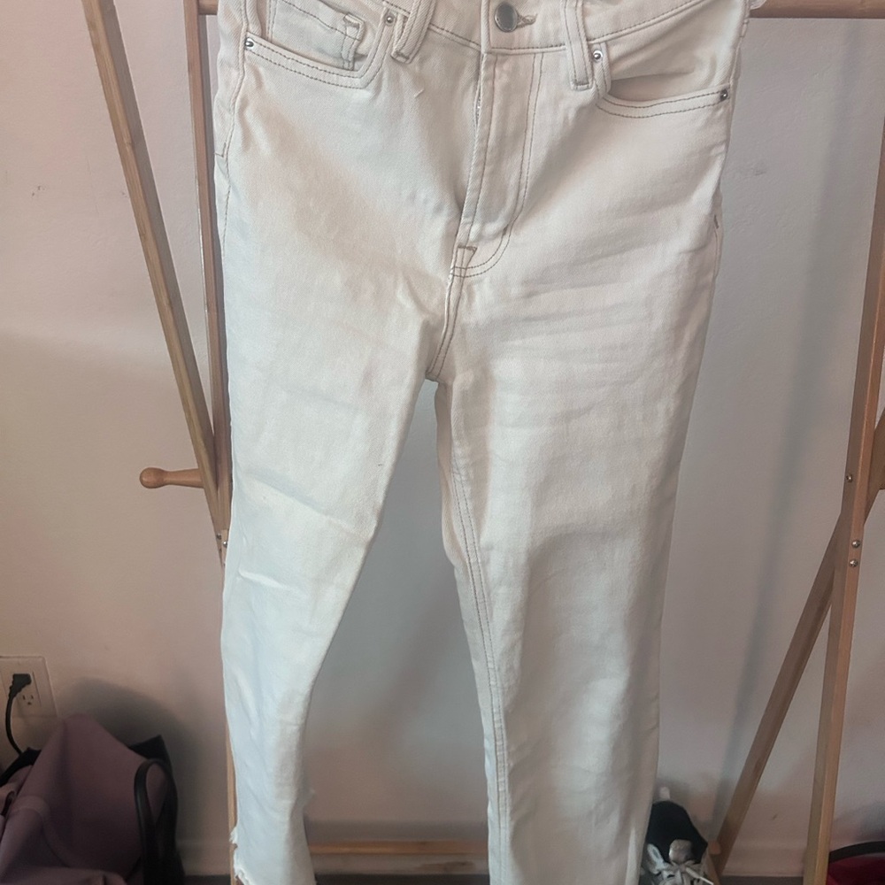 Mango Women's Off-White Straight Leg Jeans